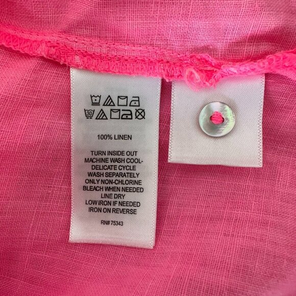 C&C California Linen Button up Shirt Small Hot Pink - Picture 4 of 7